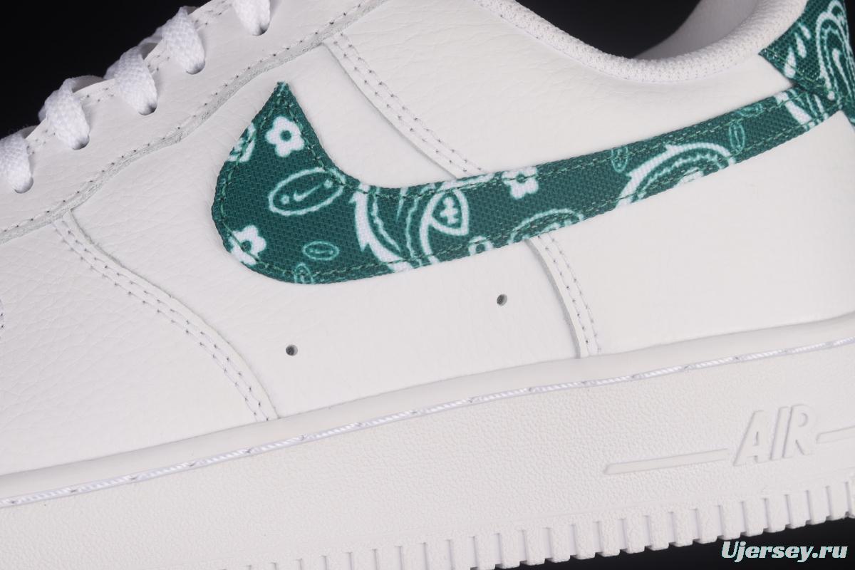 NIKE Air Force 1x07 Low white and green cashew flower low-top casual board shoes DH4406-102,