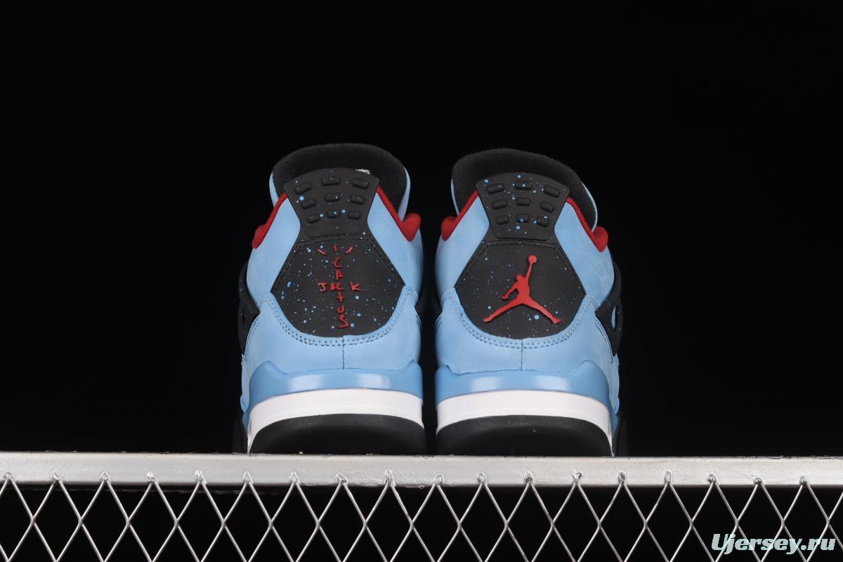 Travis Scott Cactus Jack x Air Jordan 4 Retro AJ4 joint style suede blue 308497-406