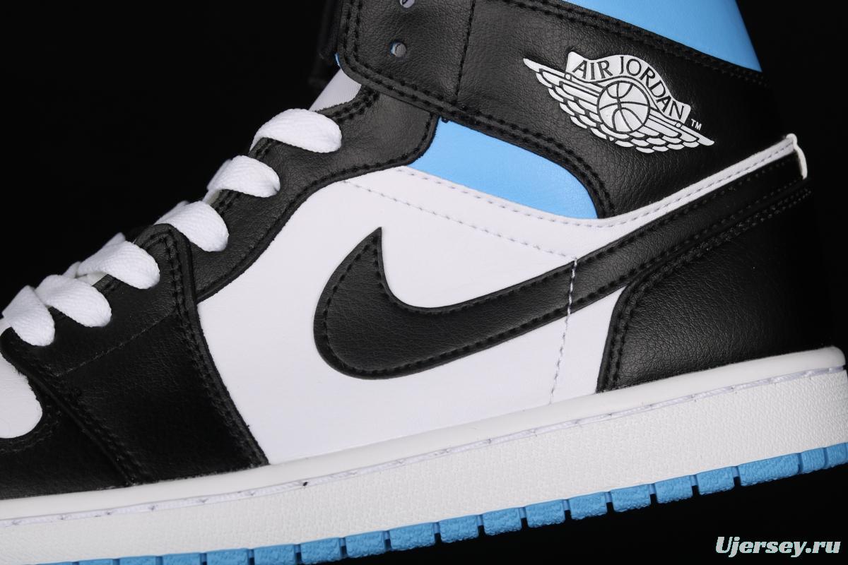 Air Jordan 1 Mid SE black, white and blue BQ6472-102