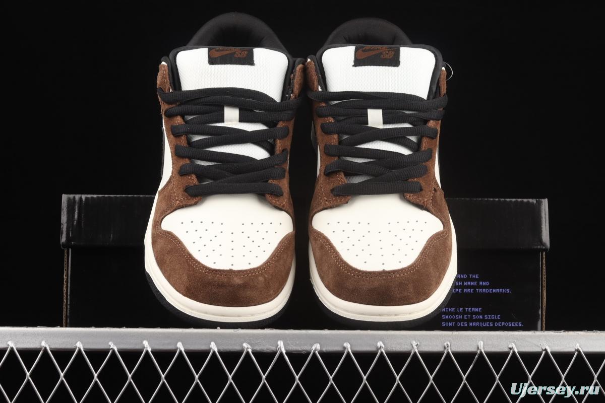 NIKE SB DUNK Low Pro Trail End Brown turn hair brown, white and black snake pattern dunk series low side leisure sports skateboard shoes 304292-102