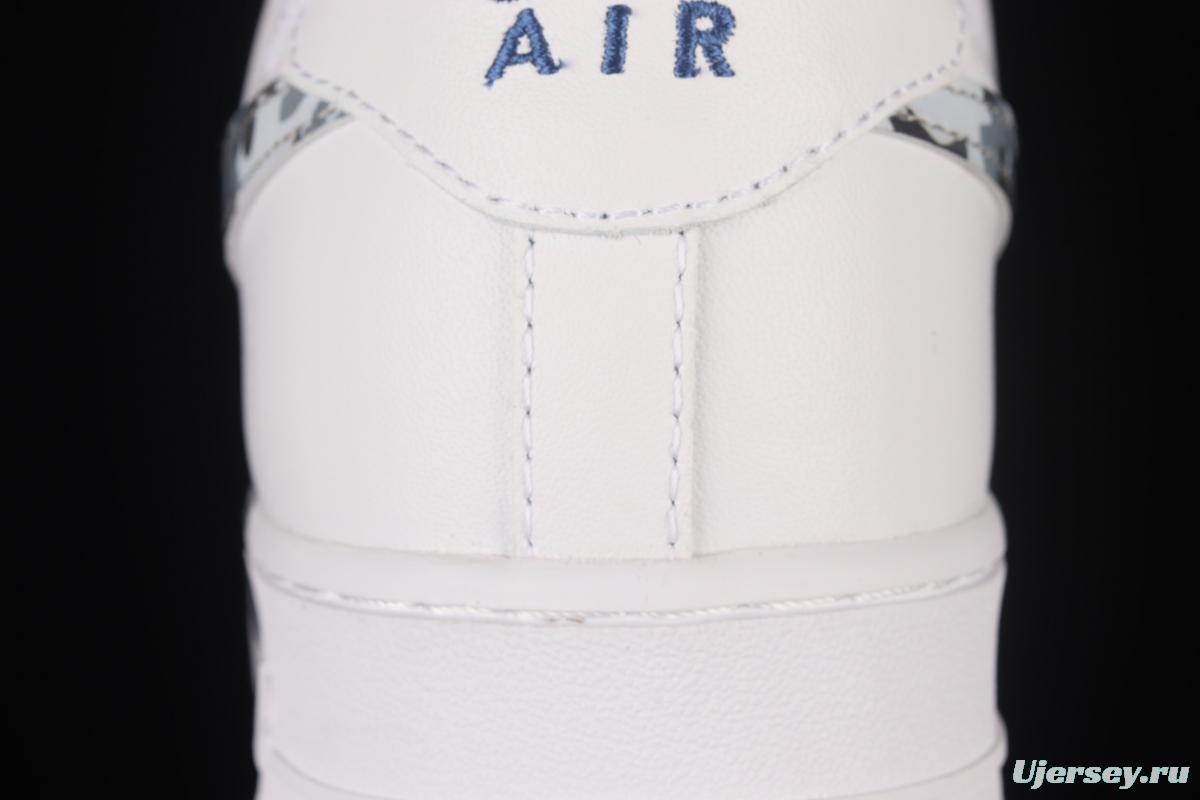 NIKE Air Force 1'07 Lx Painted Blue Hook Low Top Sneakers CW2288-114