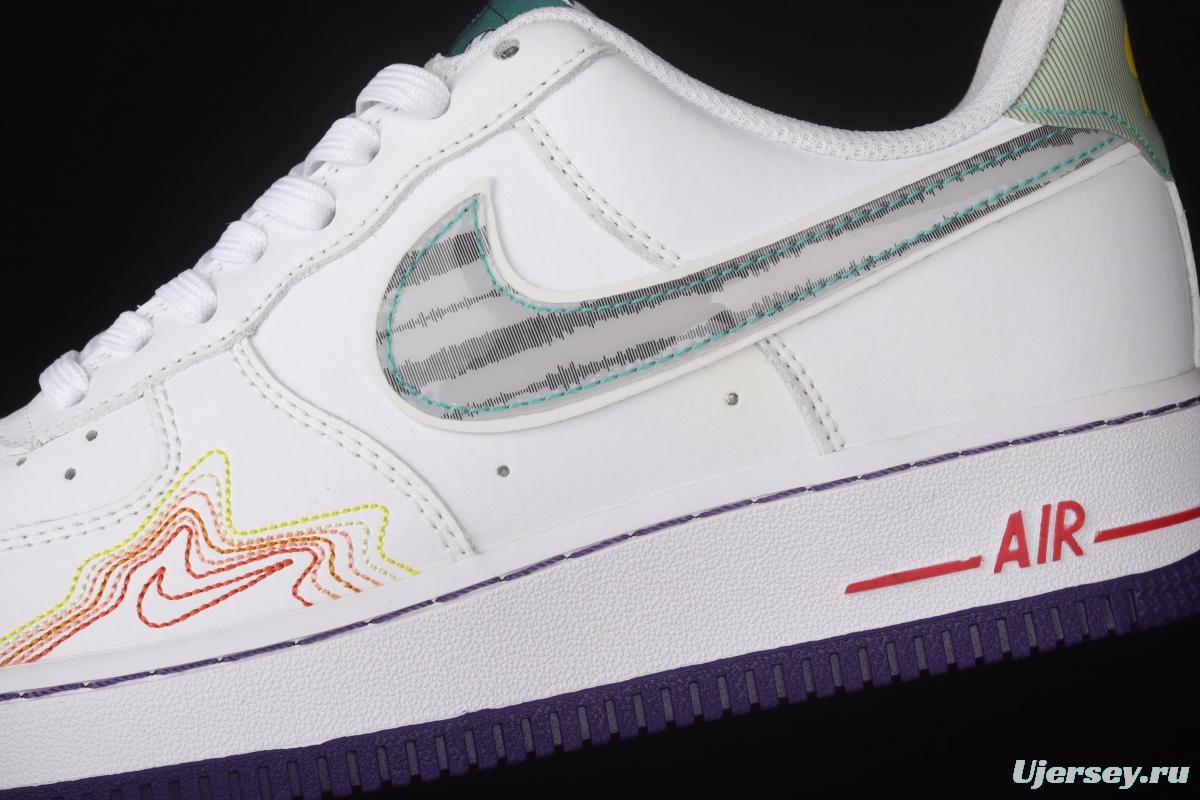 NIKE Air Force 1y07 Low mandarin duck dazzling color thread hook low top casual board shoes CW6015-100