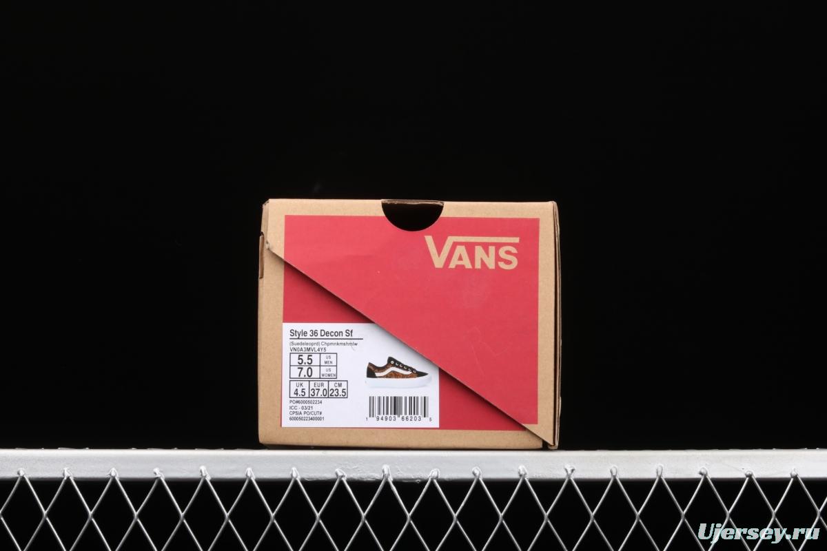 Vans Style 36 Decon Sf Vance leopard print spliced fur retro low upper shoes VN0A3MVL4Y5