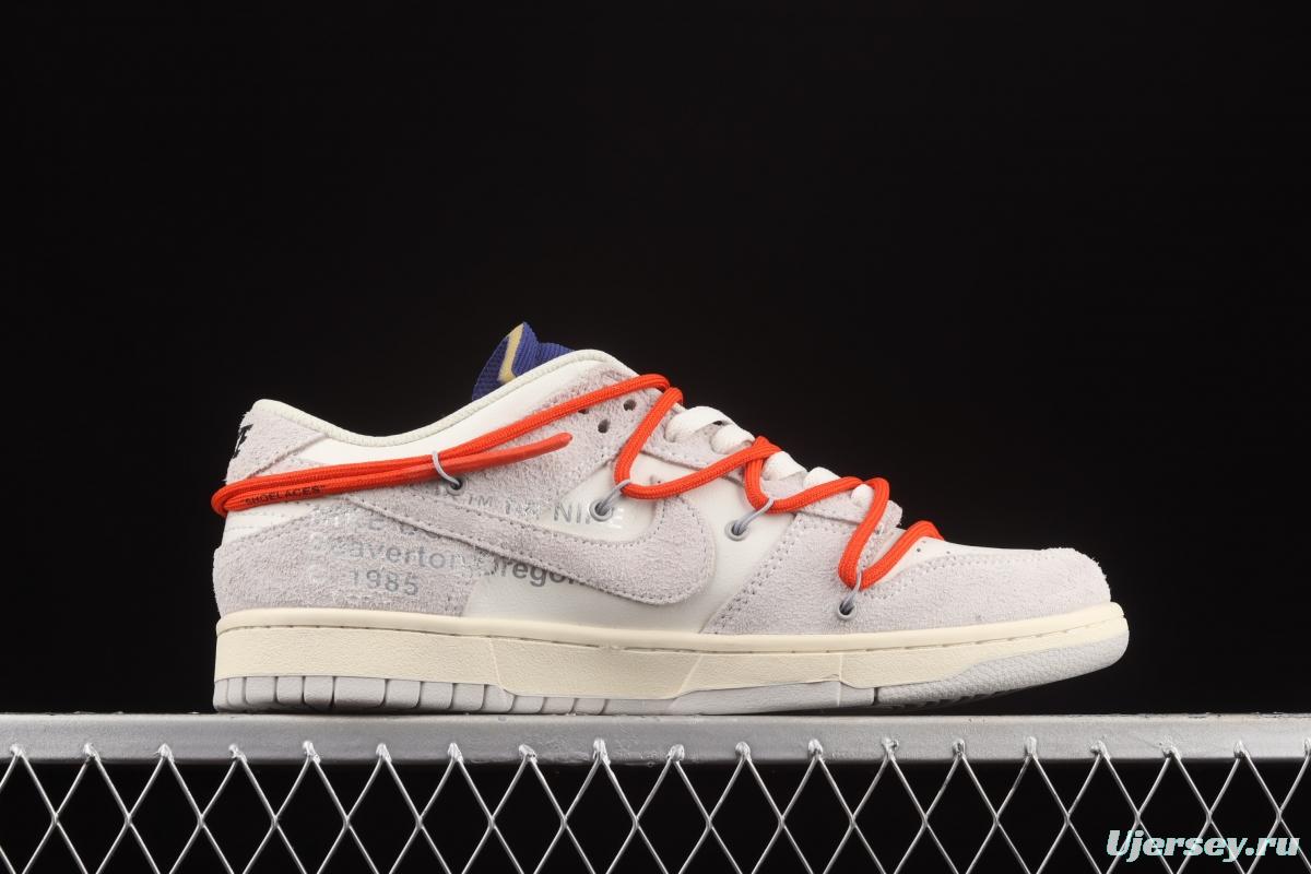 OFF-White x NIKE DUNK Low 12 of 50 OW suede SB buckle rebound fashion casual board shoes DJ0950-110