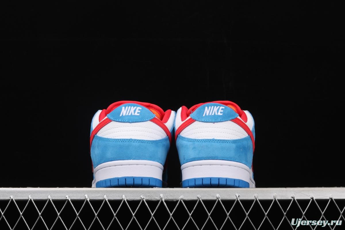 NIKE SB DUNK Low Doraemon robot cat theme color matching low upper skateboard shoes 819674-420