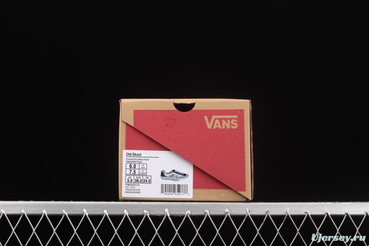 Vans Old Skool checkerboard side printing cartoon pattern low-side casual board shoes VN0A6WKT6QC