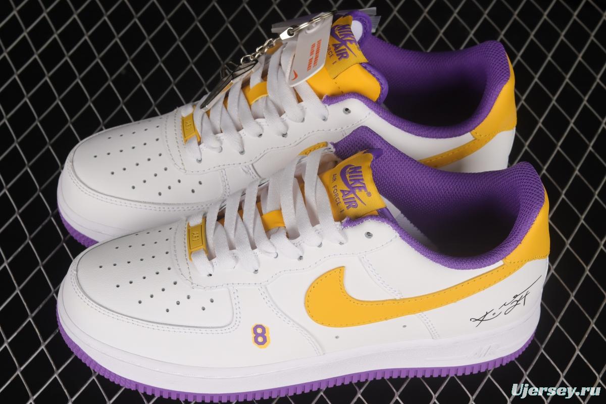 NIKE Air Force 1'07 Low Kobe White Purple Yellow Low Casual Sneakers DC8865-022