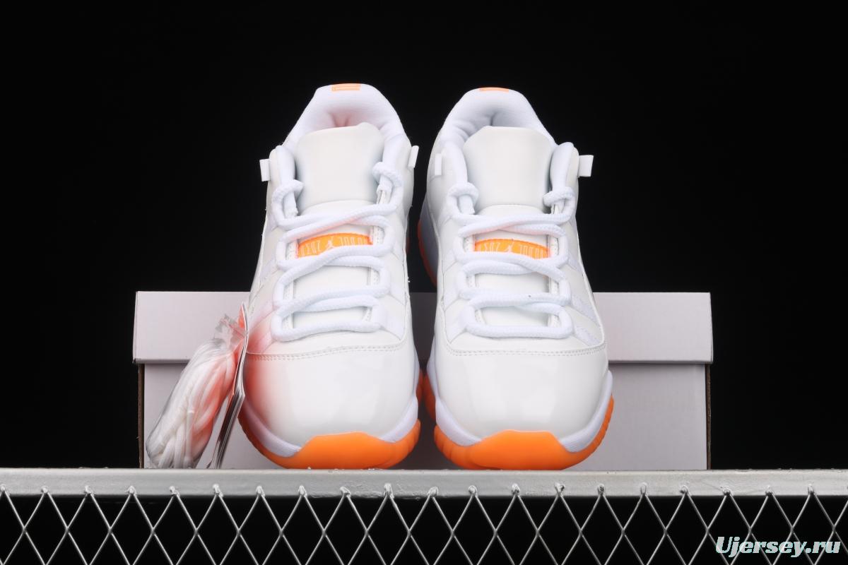 Air Jordan 11 Bright Citus 11 white orange low top basketball shoes true carbon AH7860-139