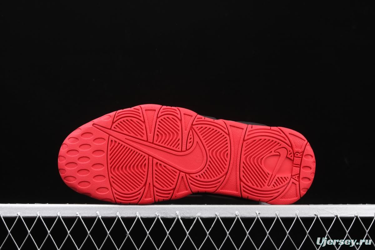 NIKE Air More Uptempo 96 QS Laser Crimson Pippen initial series classic high street leisure sports culture basketball shoes black lava gradual red and white CJ6129-001