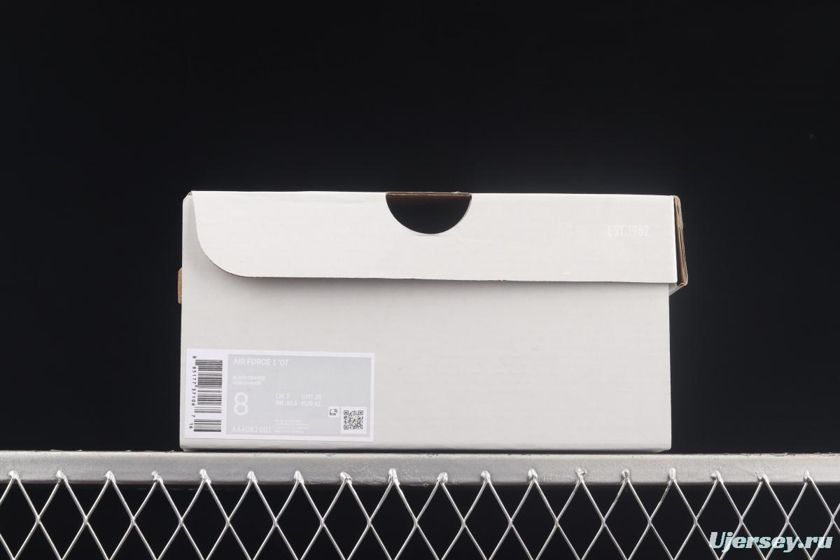 NIKE Air Force 1y07 Low raw rubber black and red litchi pattern low-top casual board shoes AA4082-001