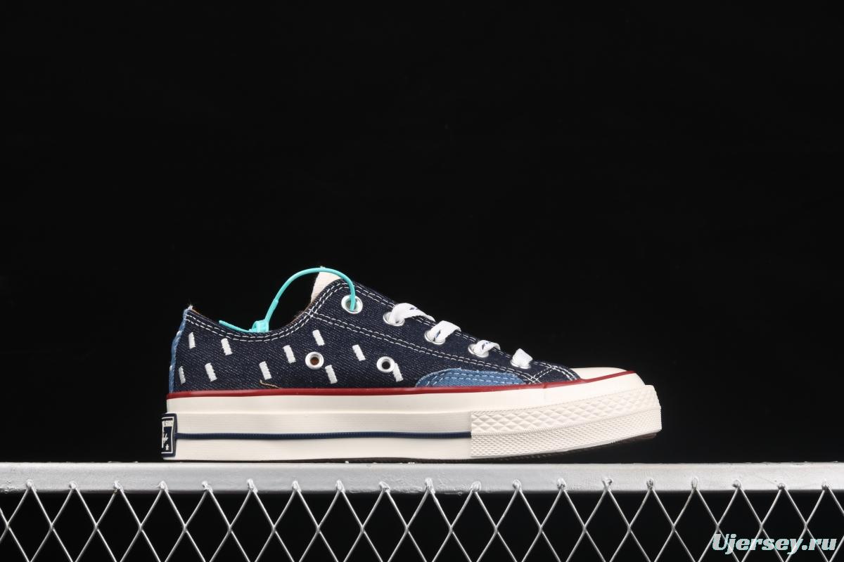 Converse Chuck 70s denim electric embroidered low-top casual board shoes 171065C