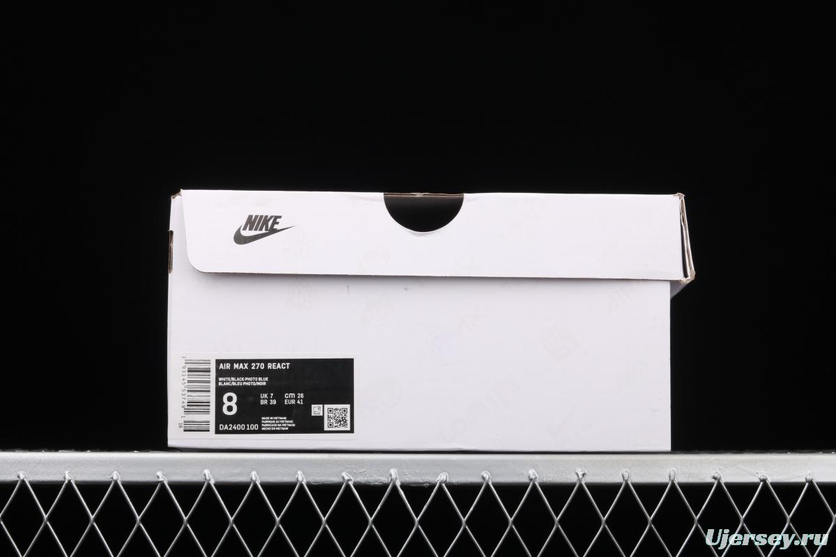 NIKE Air Max 270React new high-frequency mesh hollowing out function half-palm air cushion running shoes DA2400-100