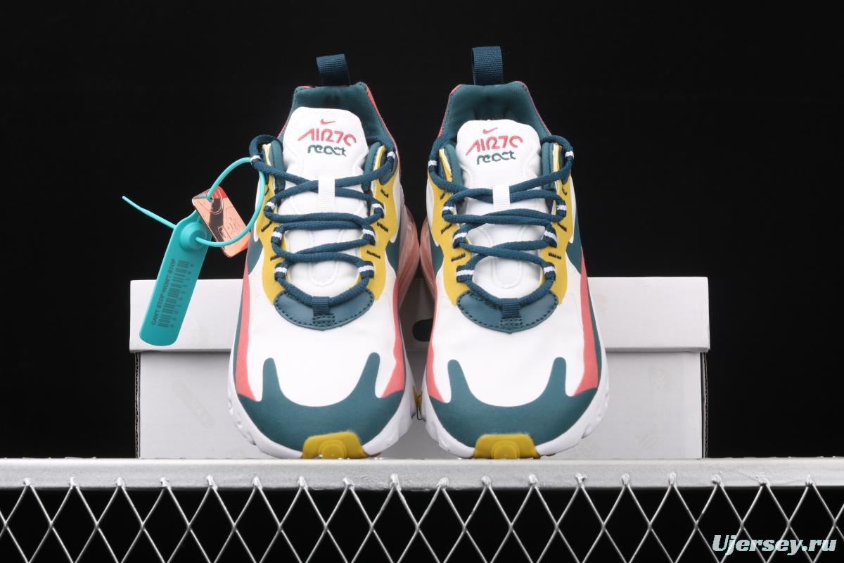 NIKE Air Max 270React new high frequency mesh hollowed-out half-palm air cushion running shoes CT1264-103