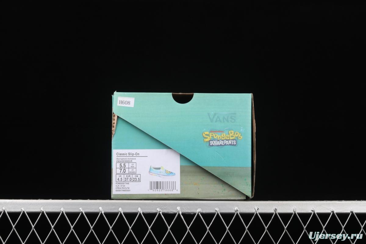 SpongeBob x Vans Classic Slip-On 2021 summer yen limited edition low-top casual board shoes VN0A5KS96SVR