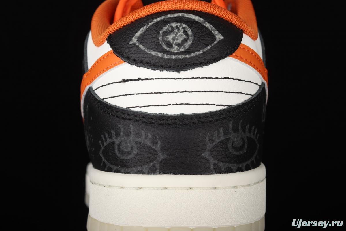 NIKE SB DUNK Low Halloween black, white and orange luminous Halloween SB rebound fashion casual board shoes DD3357-100