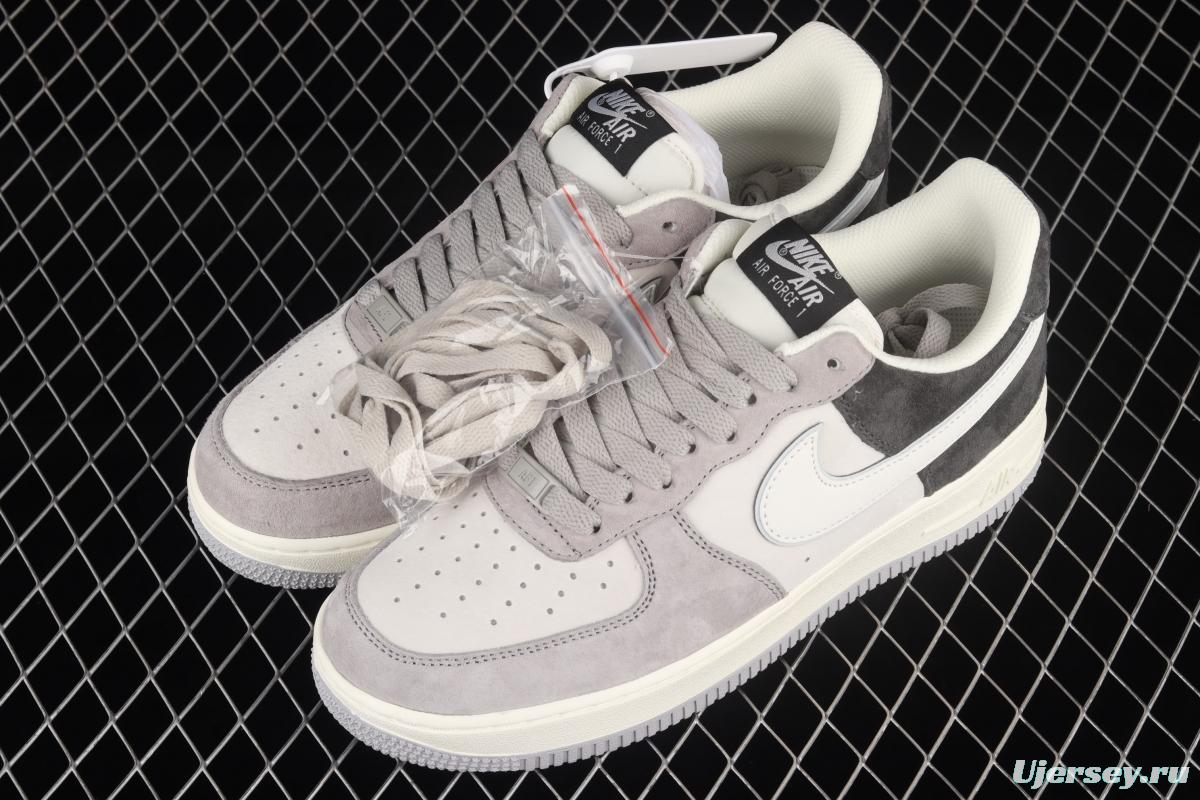 NIKE Air Force 11607 Low white and gray stitched suede color matching low-top casual board shoes DW0831-896