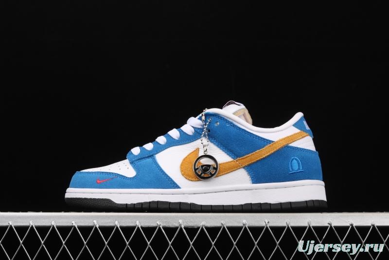 Kasina x NIKE SB DUNK Low co-signed blue and yellow retro low-top leisure sports skateboard shoes CZ6501-100