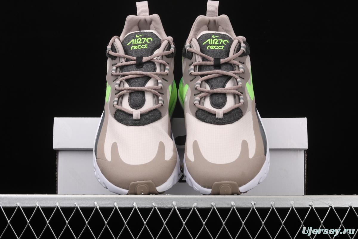 NIKE Air Max 270React new high-frequency mesh hollowing out function half-palm air cushion running shoes CQ4598-231