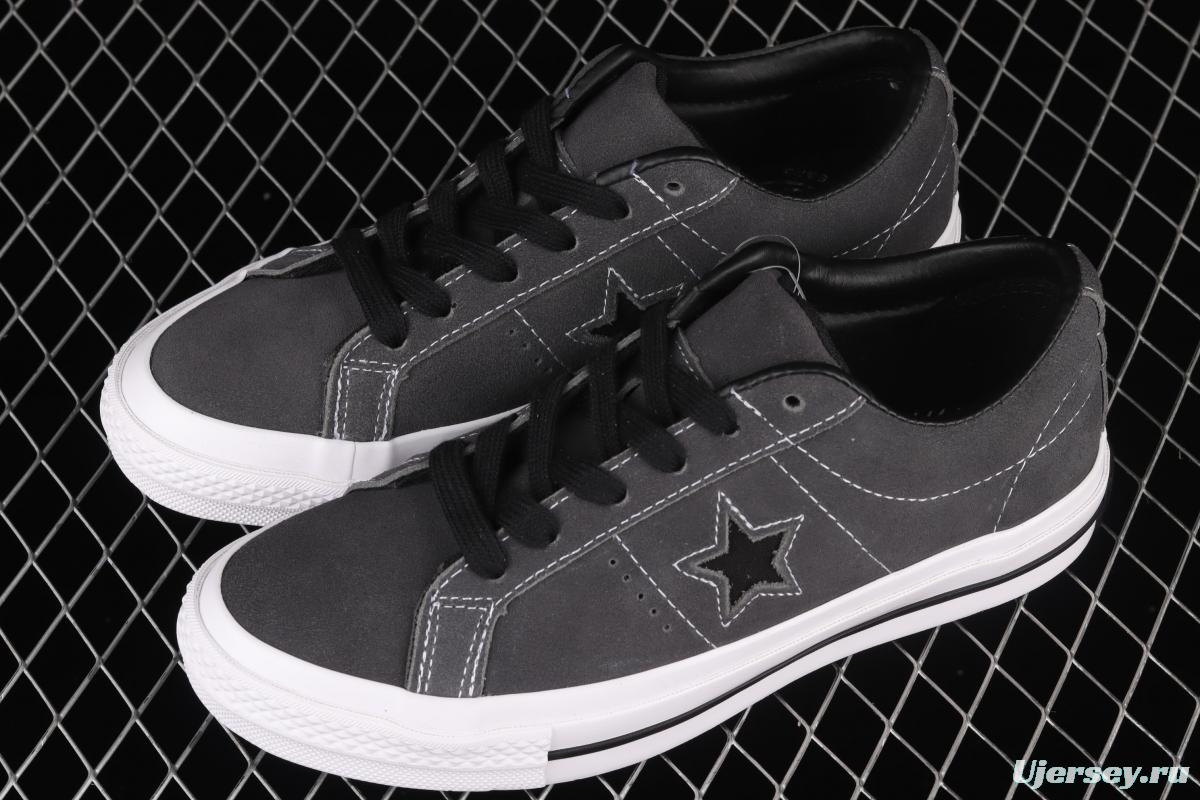Converse One Star 74 Converse fur black gray low upper skateboard shoes 163247C