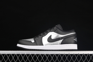 Air Jordan 1 Low low-top black silver culture leisure sports shoes DA5551-001