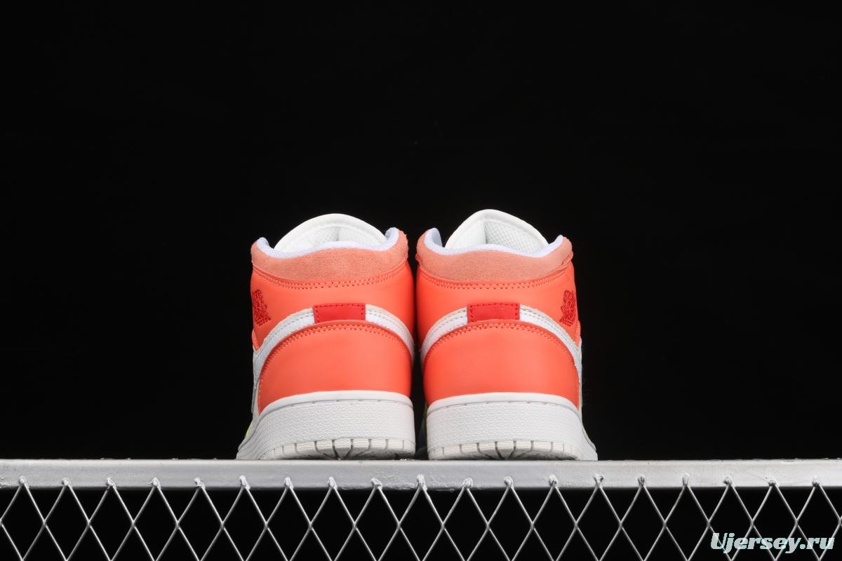 Air Jordan 1 Mid color stitching basketball shoes DJ6908-100