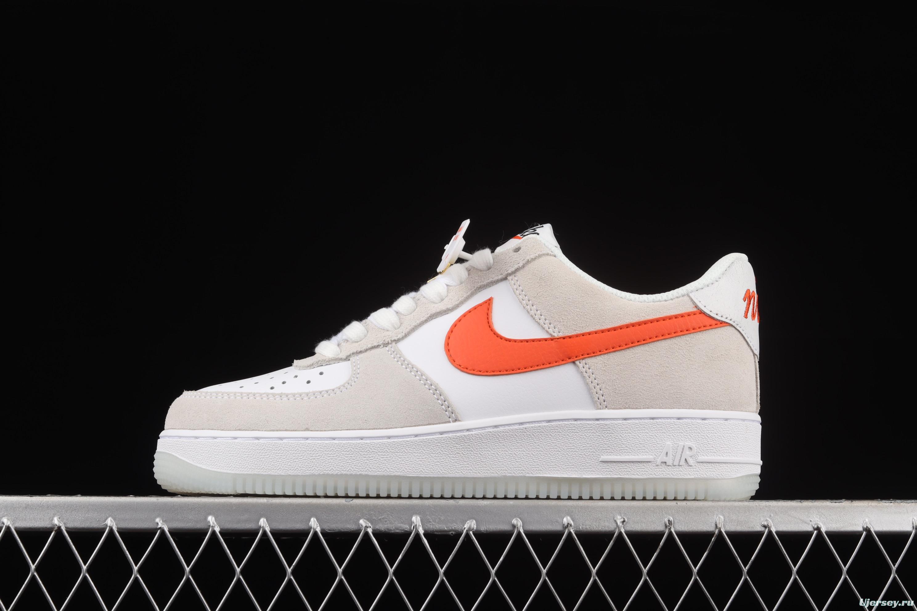 NIKE Air Force 1x 07 Low SE 50th anniversary low-top casual board shoes DA8302-101m white orange gold buckle