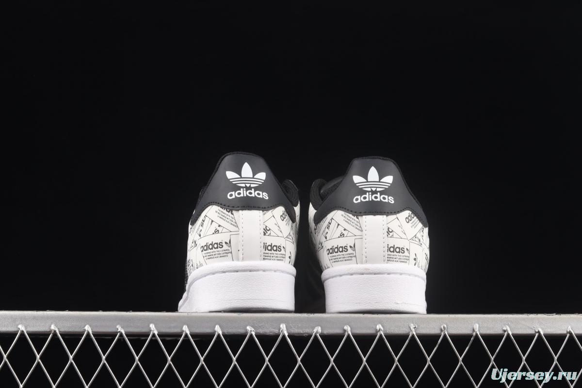 Adidas Originals Superstar FV2819 shell head printed with logo 3M reflective classic sports shoes