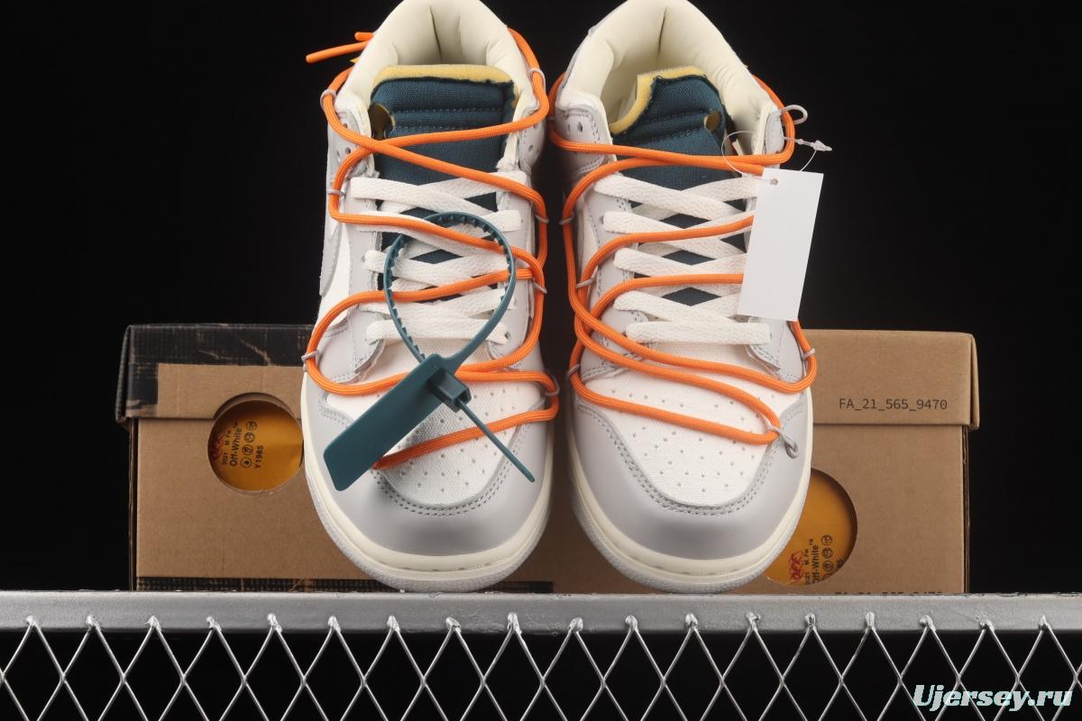 OFF-White x NIKE DUNK Low OW grey leisure sports skateboard shoes DM1602-104