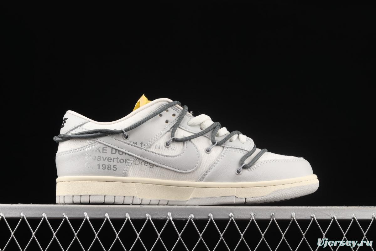 OFF-White x NIKE DUNK Low OW grey leisure sports skateboard shoes DM1602-105