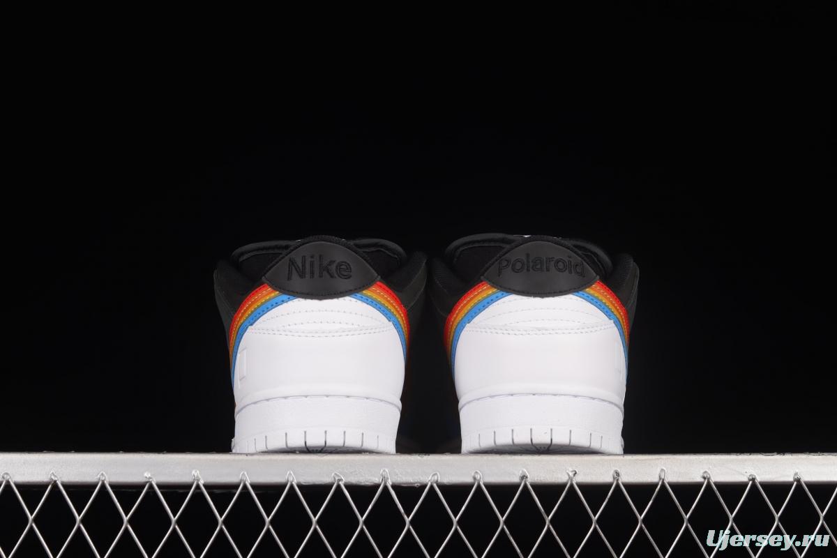 Polaroid x NIKE SB DUNK Low Black Rainbow Polaroid Joint SB Retro Casual Sneakers DH7722-001