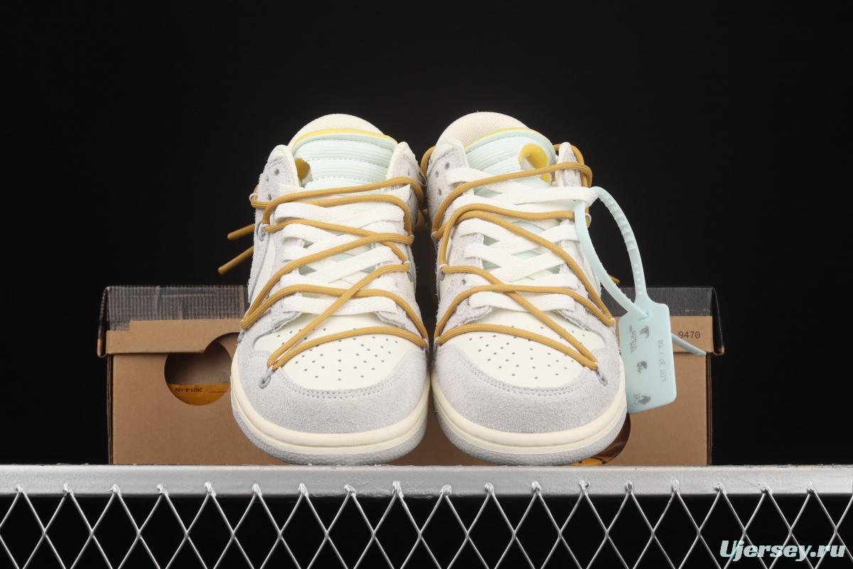 OFF-White x NIKE DUNK Low 12 of 50 OW suede SB buckle rebound fashion casual board shoes DJ0950-105