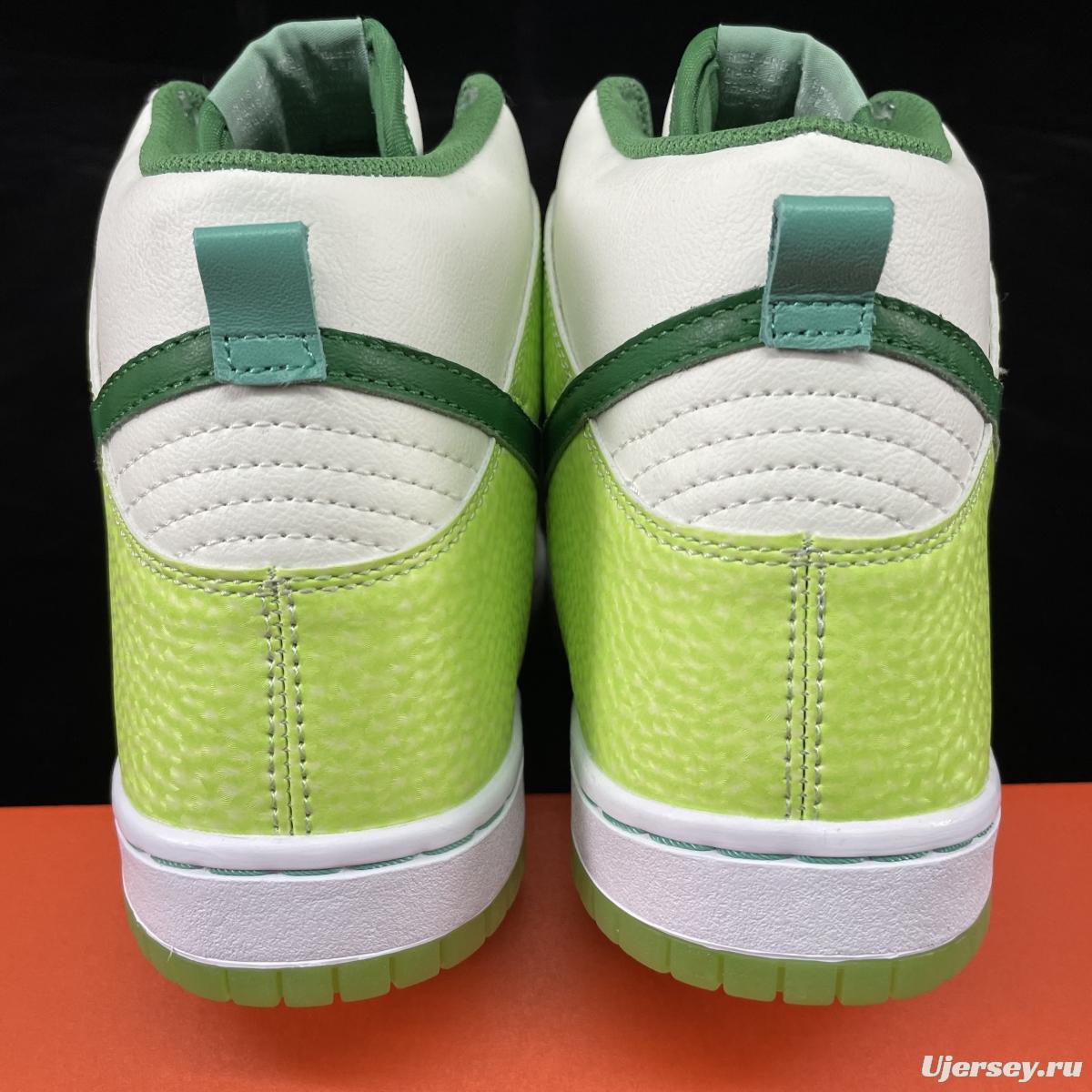 NIKE DUNK High Premium 'Glow In The Dark 2' luminous white and green dunk series retro high-top leisure sports skateboard shoes 312786-131