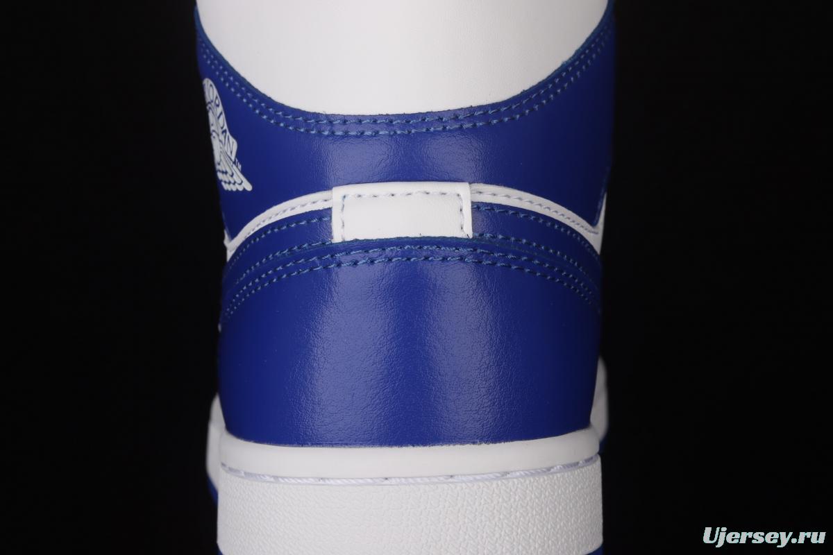 Air Jordan 1 Mid blue Zhongbang basketball shoes BQ6472-104