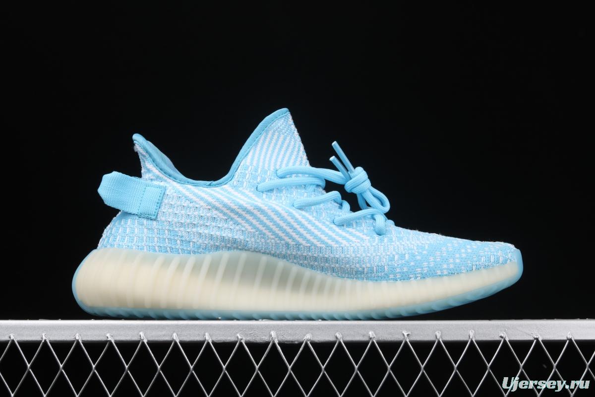 Adidas Yeezy 350 Boost V2 CI1173 Darth Coconut 350 second generation silver powder hollowed-out North Carolina blue color match