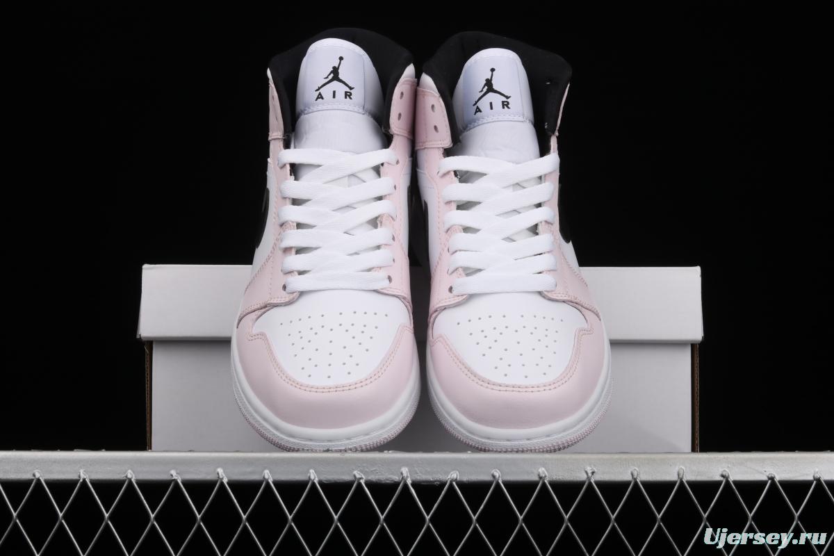 Air Jordan 1 Mid Rose Powder Violet Basketball shoes BQ6472-500