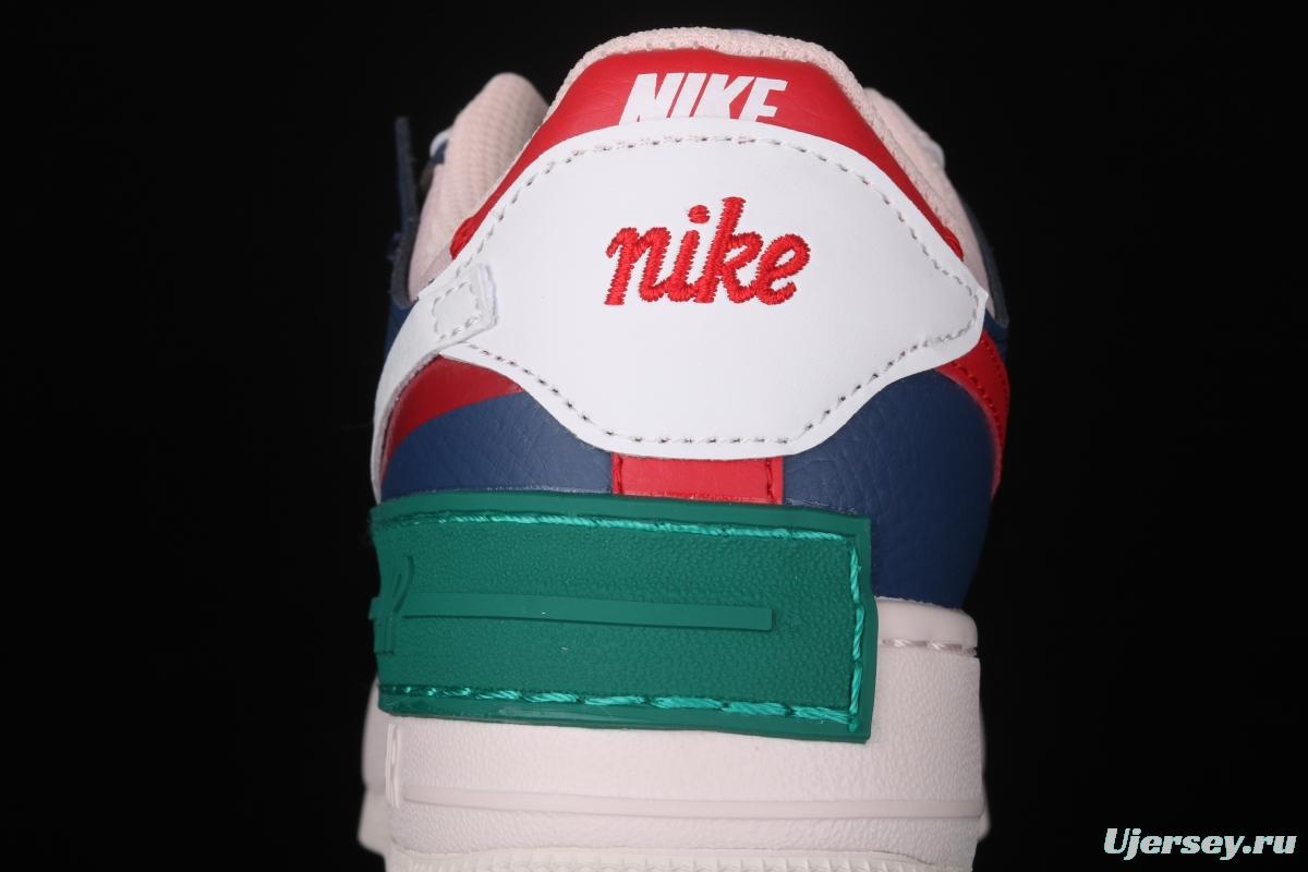 NIKE Air Force 1 ShAdidasow blue, pink and green light weight heightened low-top white board shoes CI0919-400