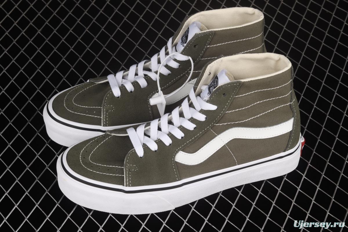 Vans SK8-Hi dark green high-top casual board shoes VN0A4U160FI