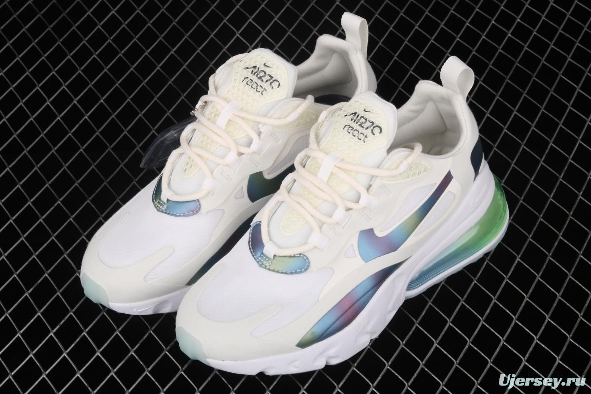 NIKE Air Max 270React 2020 new high-frequency net hollowing out function half-palm air cushion running shoes CT5064-100