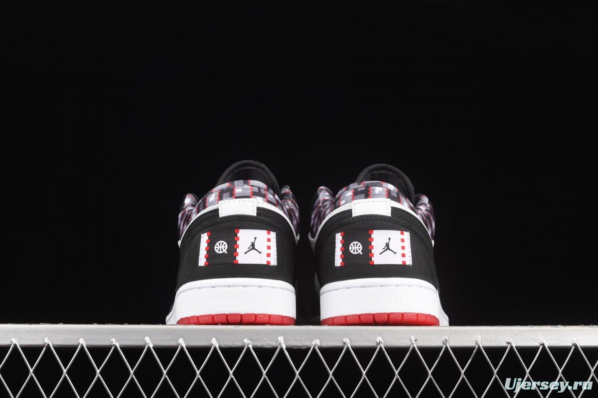 Air Jordan 1 Low Quai 54 black and white Paris low-gang cultural leisure sports shoes DM0095-106
