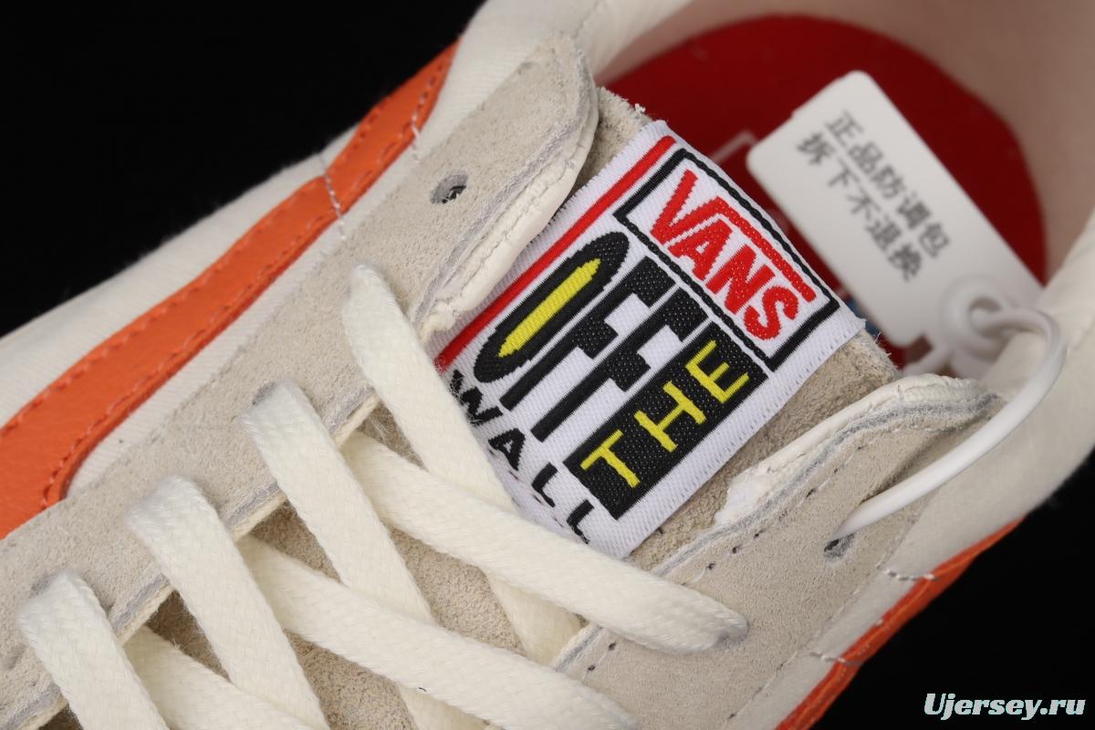 Vans Sk8-Low Reissue S classic white rice and white orange low-top leisure canvas vulcanized board shoes VN0A4UW14WU