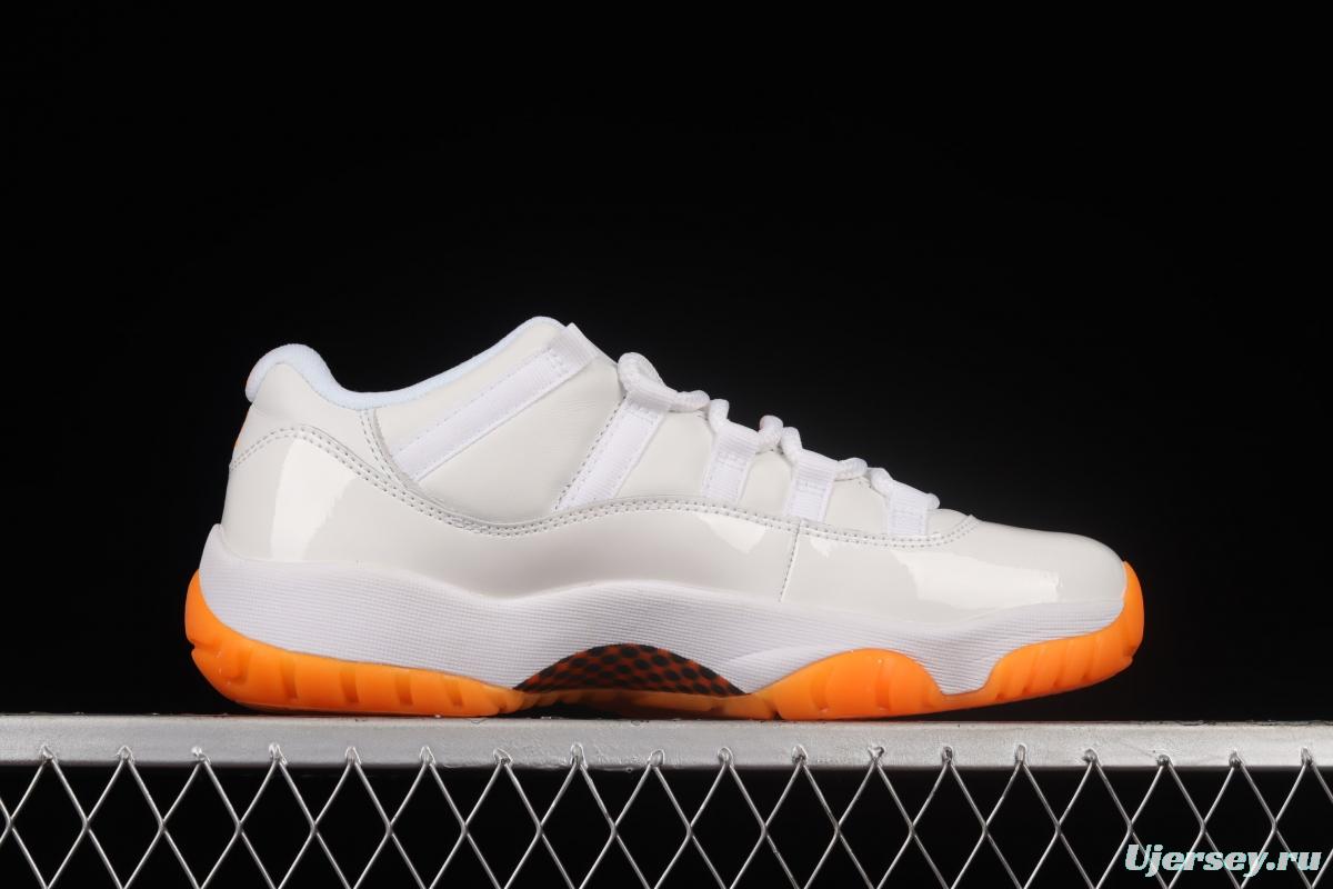 Air Jordan 11 Bright Citus 11 White Orange low Top Basketball shoes AH7860-139