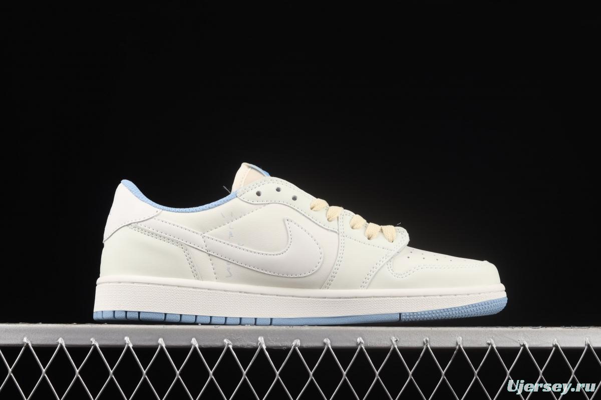 Travis Scott x Air Jordan 1 Low beige lightning inverted low side DM7866-148