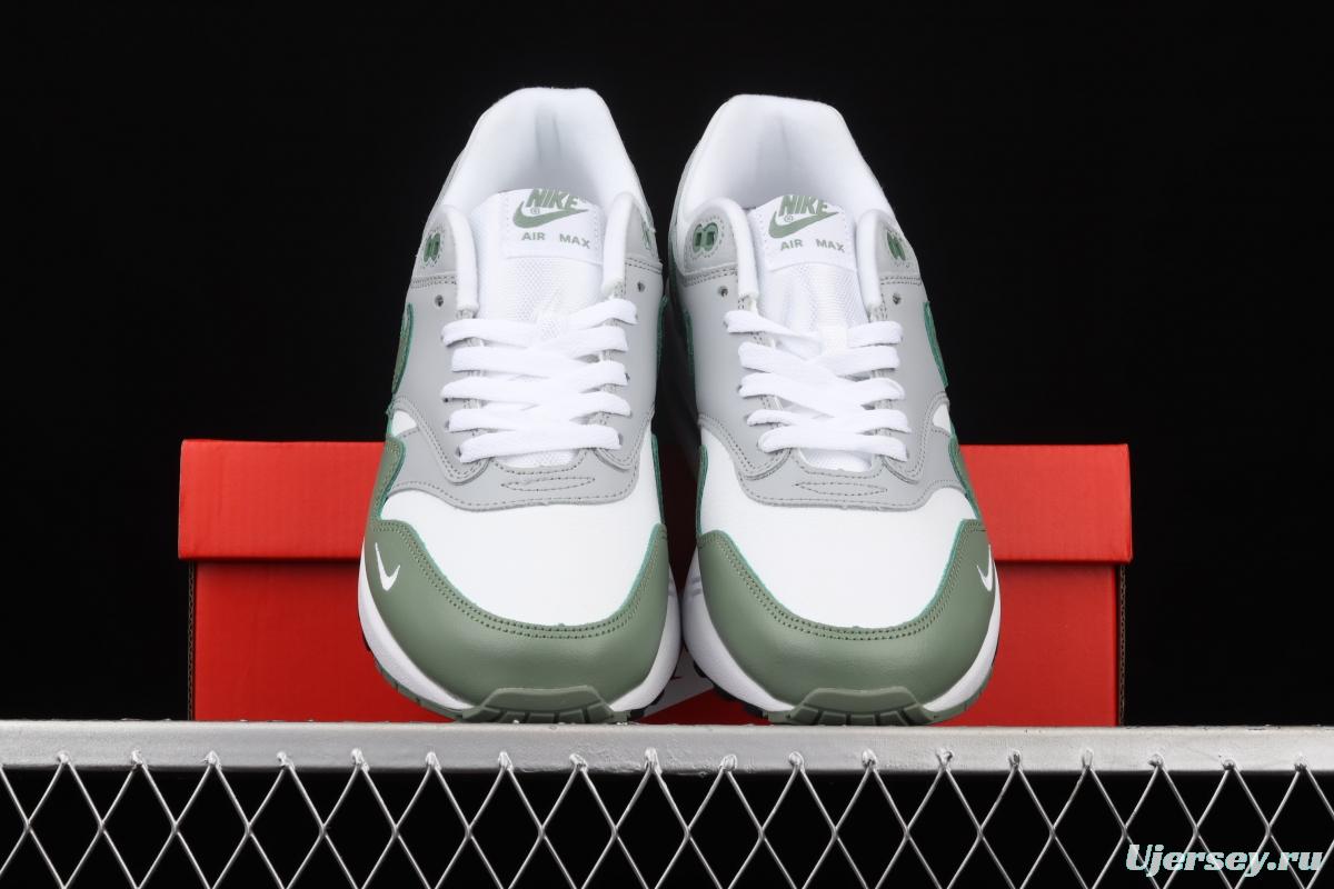 NIKE Air Max 1 gray-green leather half-palm air cushion retro running shoes DB5074-100