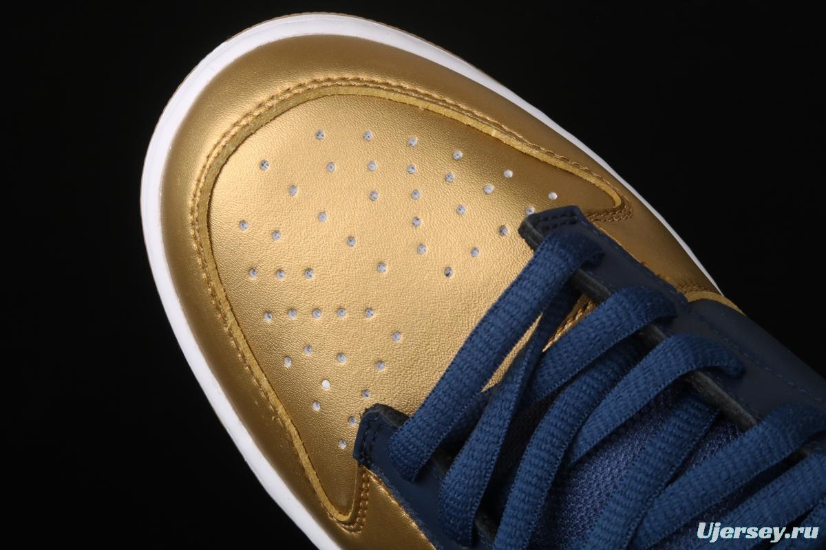 Supreme x NIKE DUNK SB Royal Blue and Gold Jelly Classical Skateboard shoes CK3480-700