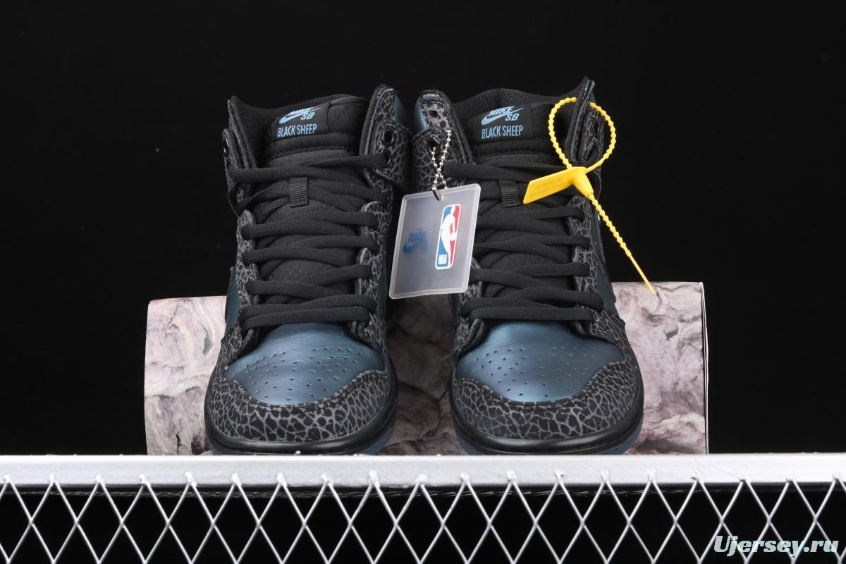 NIKE SB DUNK High x Black Sheep chameleon skateboard shoes BQ6827-001