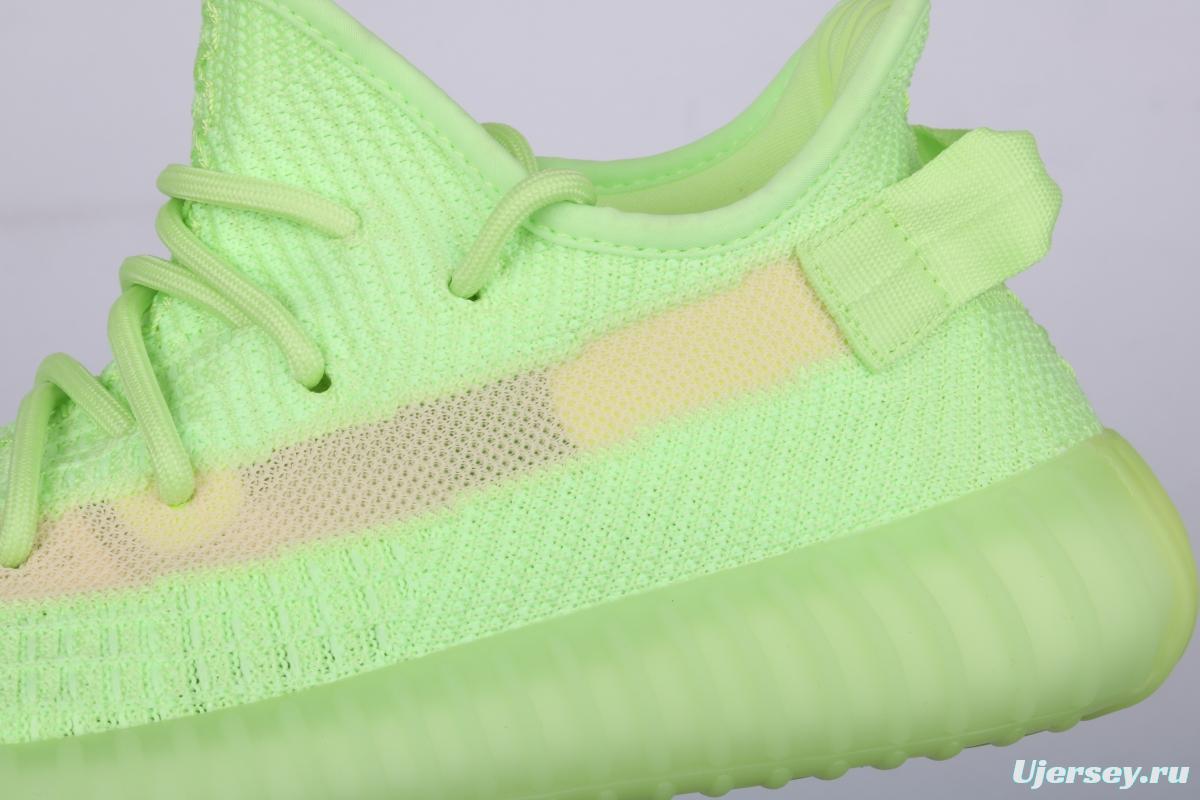 Adidas Yeezy 350 Boost V2 EG5293 Darth Coconut 350 second generation fluorescent green hollowed-out silk color matching