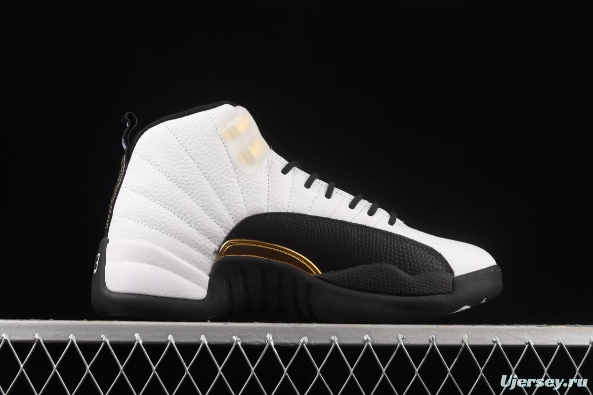 Air Jordan 12 Retro 2 2 black and white gold head genuine carbon basketball shoes CT8013-170
