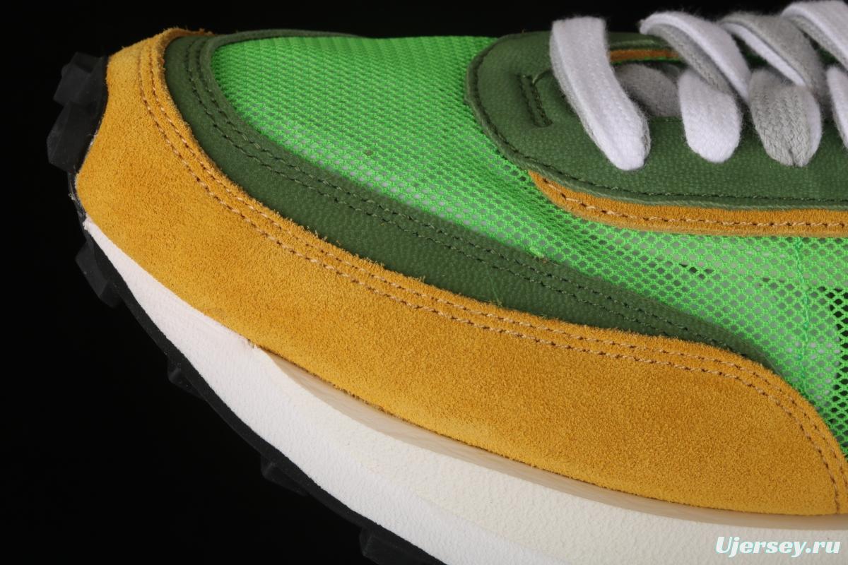 Sacai x NIKE LVD Waffle Daybreak co-signed catwalk style net gauze leather splicing double hook Swoosh running shoes BV0073-300