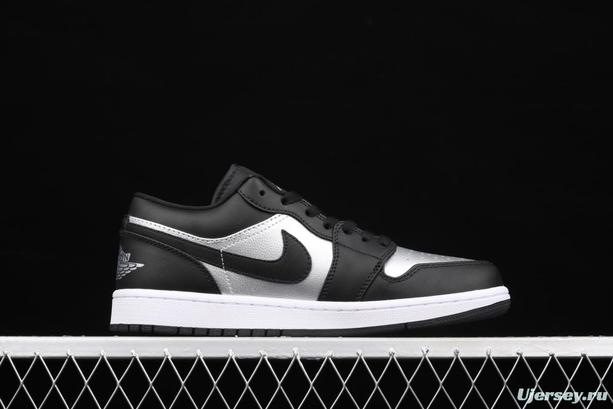 Air Jordan 1 Low low-top black silver culture leisure sports shoes DA5551-001