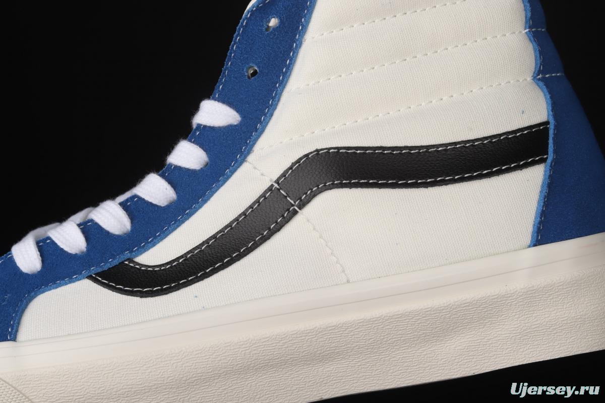 Vans Sk-Hi 38 DX blue-and-white high-top casual shoes VN0A4BVB21R